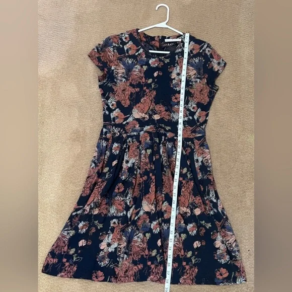 Peruvian Connection Floral Cotton Jersey Pocket Dress M - Picture 4 of 5